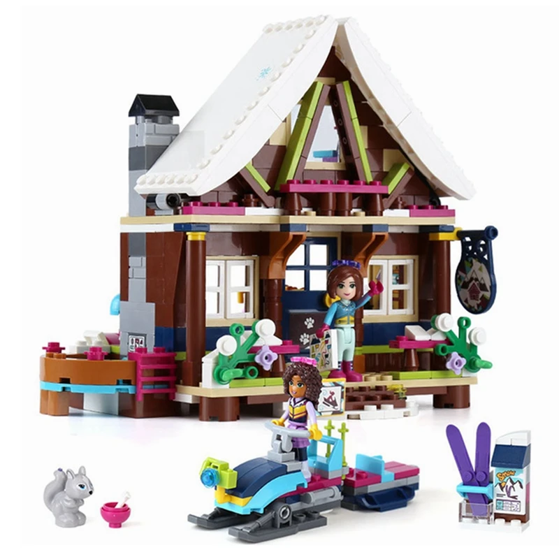 Legoing Friends Bricks Snow Resort Chalet Legoing Princess Building Blocks Toys for Children With Legoings Gift 514pcs