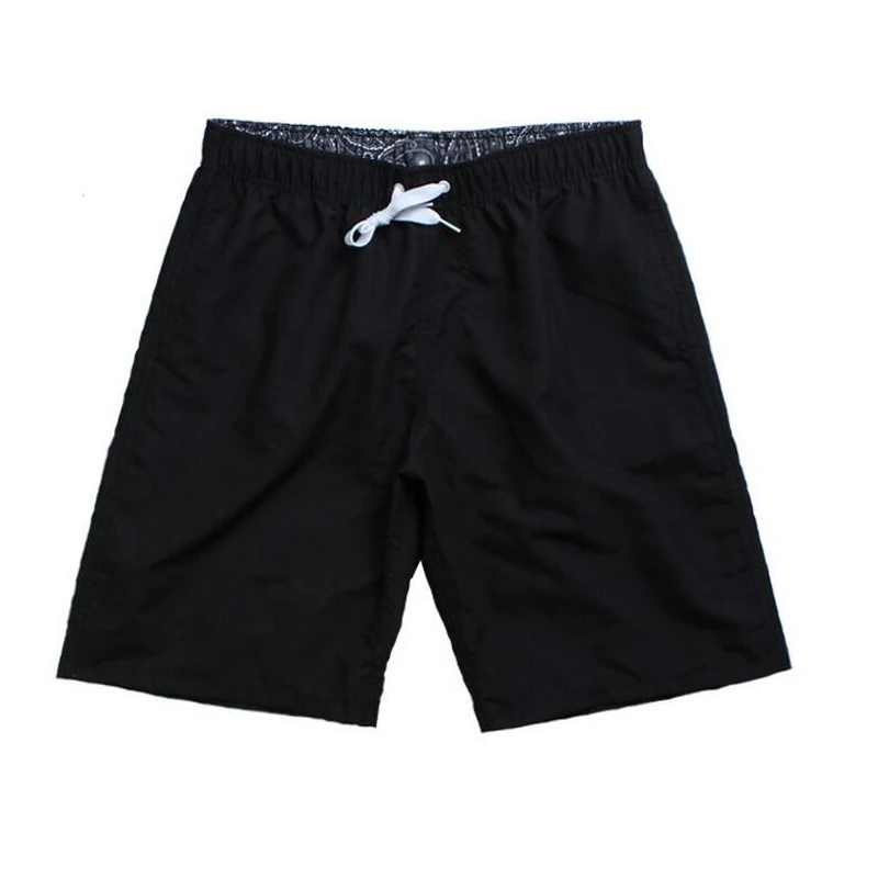 Мужские шорты быстросохнущие однотонные плавки для купания пляжные летние шорты Спортивная одежда мужские шорты XXL - Цвет: Black
