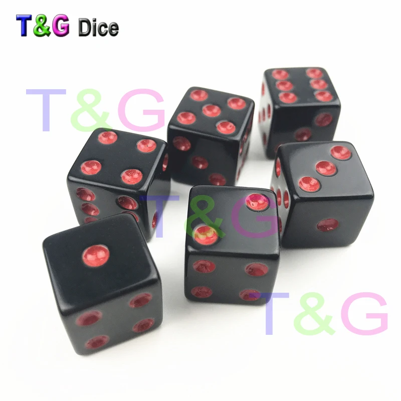 T& G кубики куб в цветной горошек 6 шт./компл. 16 мм D6 специальный шесть сторонняя бар игры Азартные игры в кости Dado набор для подарка
