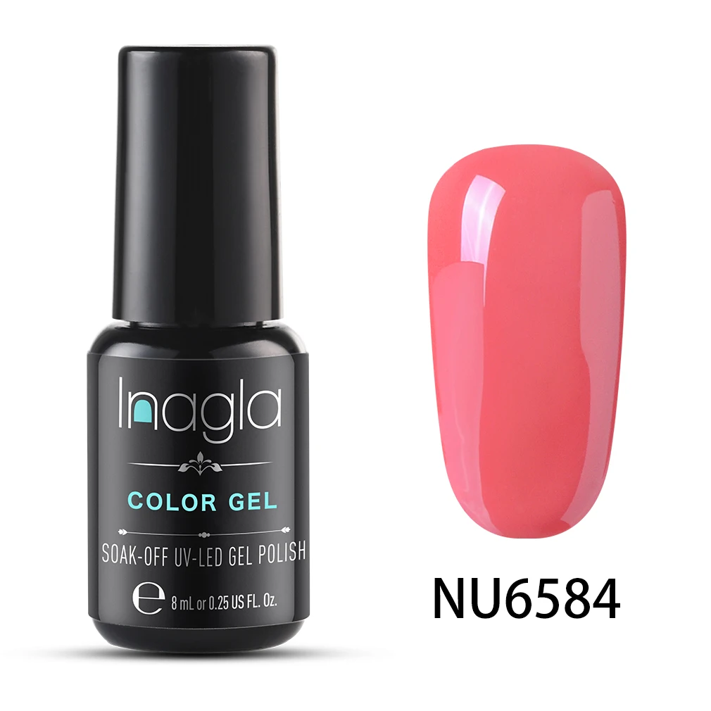 Inagla Гель-лак для ногтей, высокое качество, гель для обнаженной краски, Кристальный лак для нейл-арта, замачиваемый, Ультрафиолетовый светодиодный Гель-лак для ногтей - Цвет: NU6584