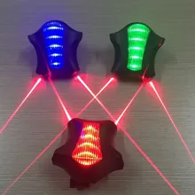 AUTO Waterproof Bike Bicycle Rear Tail Safety Warning 5 LED+ 2 Laser Flashing Lamp Light Lamp headlight accessory SE 15