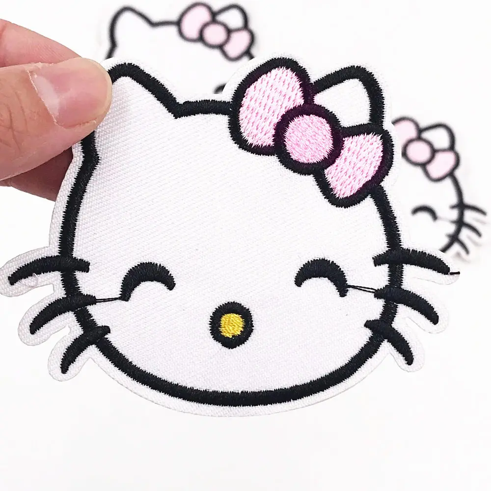 10PCS Hello kitty Apparel embroidered on Sew Iron on patches Bags