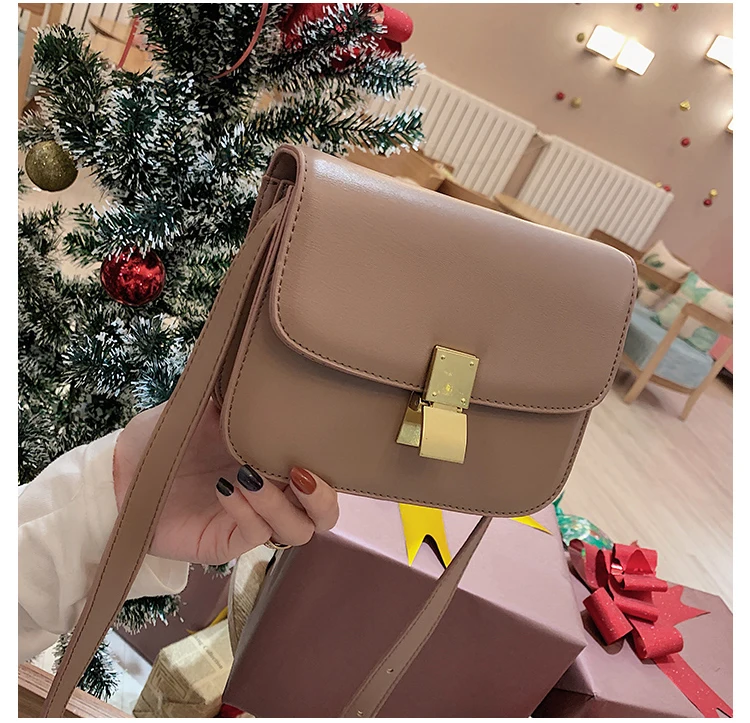 Luxury Brand Handbag New Fashion Simple Square bag Quality PU Leather Women's Designer Handbag Lock Shoulder Messenger bags