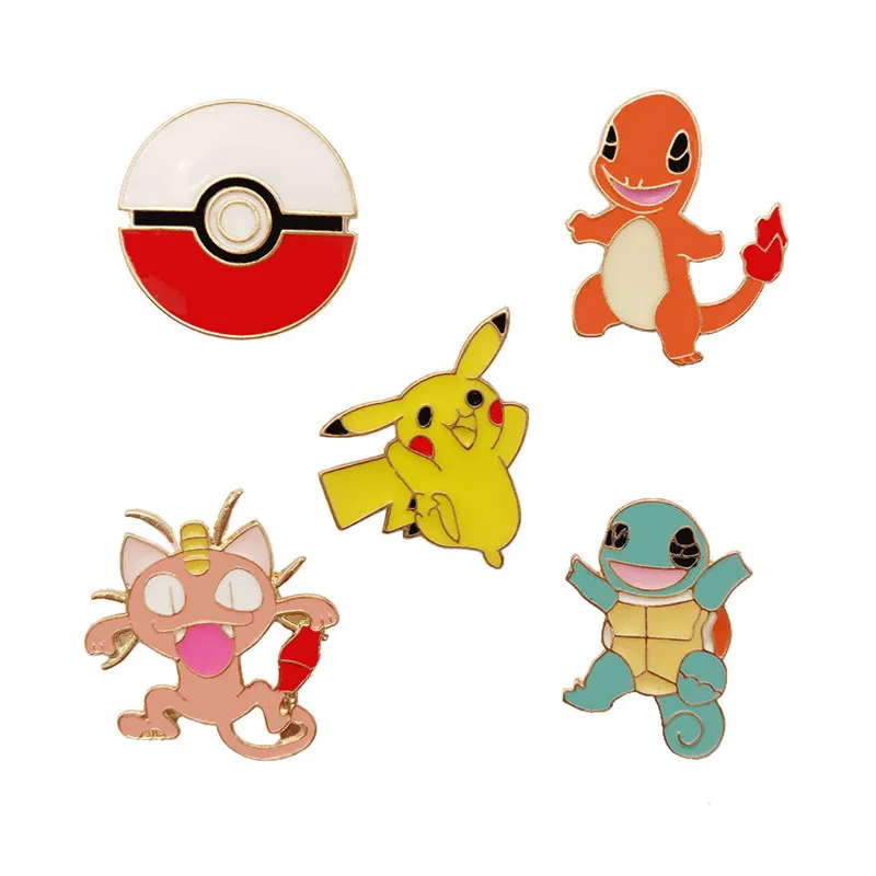 Эмалированный желтый Нагрудный значок Pikachu Super Monster Go Pokeball безопасный шарф для