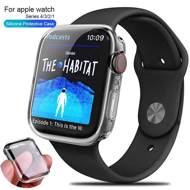 For Apple Watch Series 4 40MM 44MM 360 Clear TPU Soft Screen Protector Cover Full Transparent 
