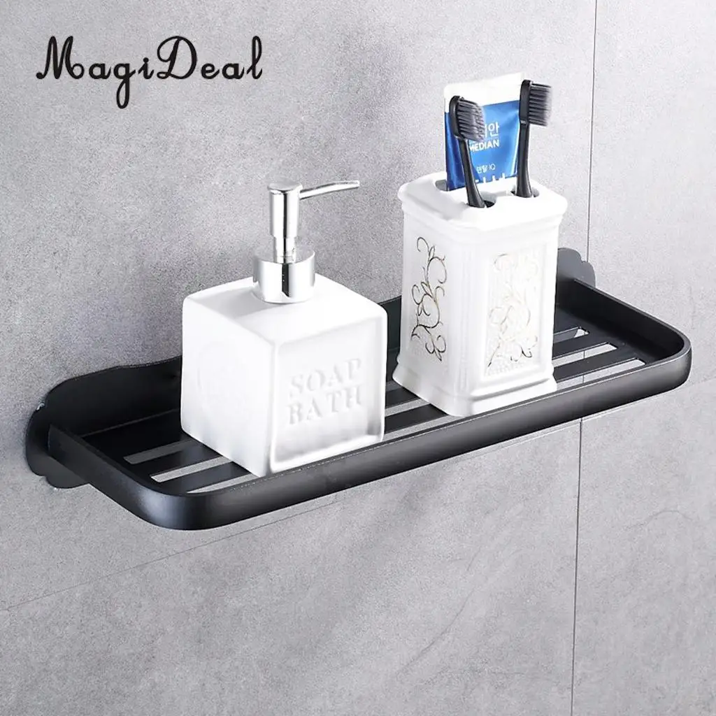 Home Decorative Multipurpose Wall Mounted Storage Rack Kitchen Double Shelf - Aluminium Alloy Cabinet and Counter Organizer