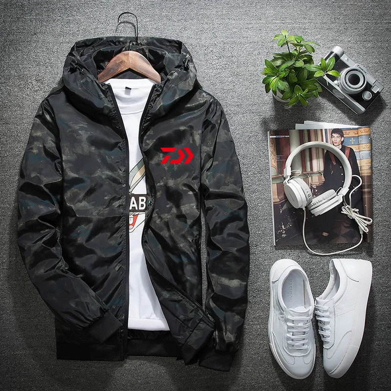 

2019 Winter DAIWA Fishing Shirts Hooded Outdoor Quick Dry Camping Fishing Windbreaker Jacket Breathable Fishing Clothes M-4XL