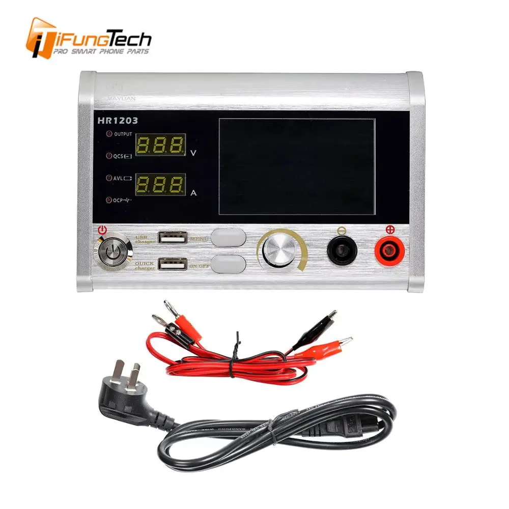 

HR1203 12V 3A Intelligent Voltage Regulator Current Oscilloscope With QC PE FCP Fasting Charging Port for Phone Repair Tool