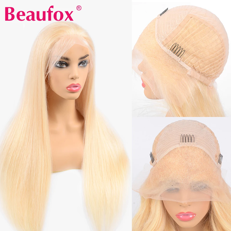 Beaufox 613 Blonde Lace Front Human Hair Wigs 150% Pre Plucked Indian Straight Hair Lace Wig Natural Hairline Remy 613 Color Wig (8)