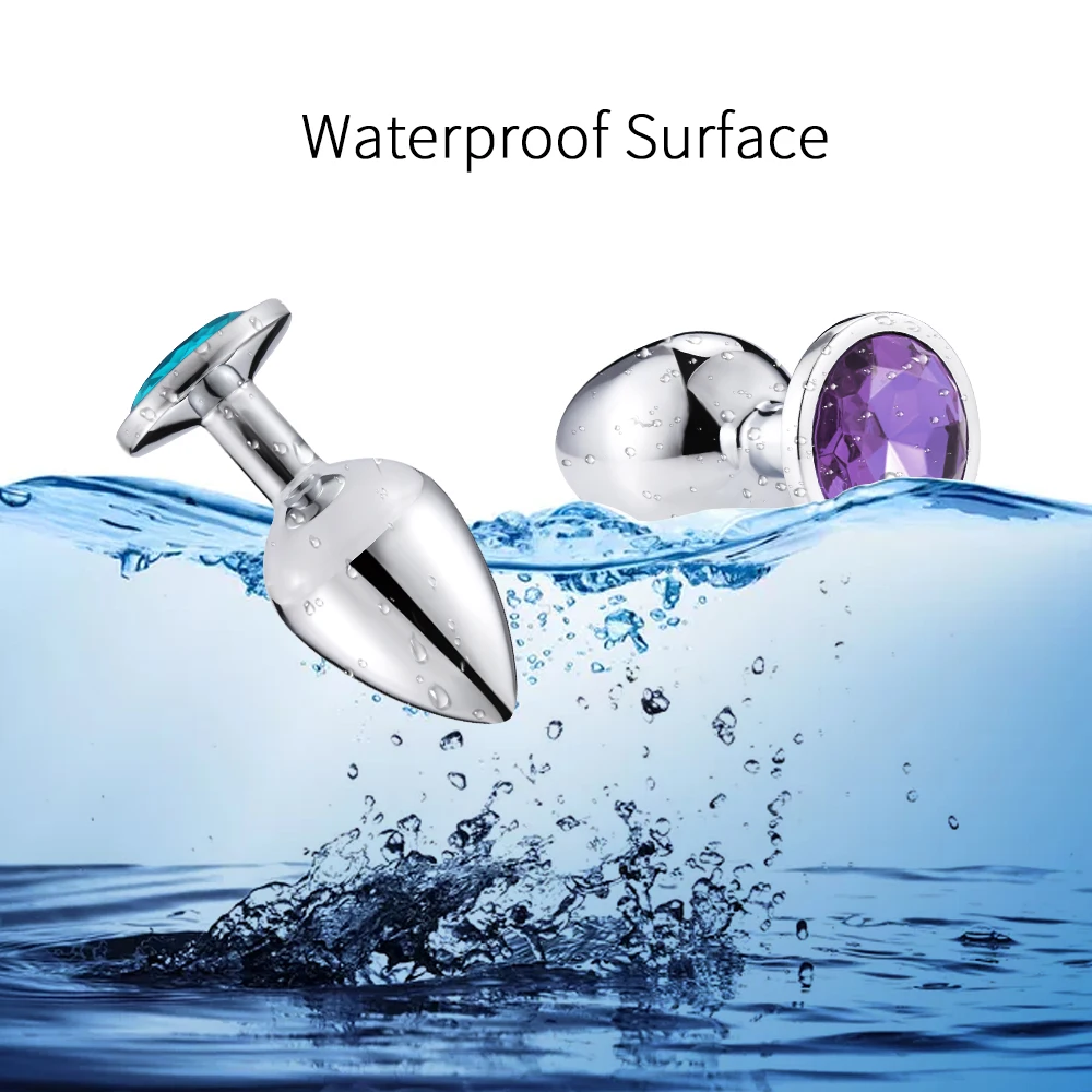 Smooth Touch Aluminum Alloy Metal Butt Plug With Crystal Jewelry Small Size Mini Vibrator Anal Plug