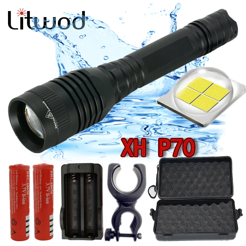 Beste Litwod Z20 P73 CREE XHP70 chip 42920lum convoy len lamp krachtige Tactische LED zaklamp zaklamp flash light zoom cree Lantaarn