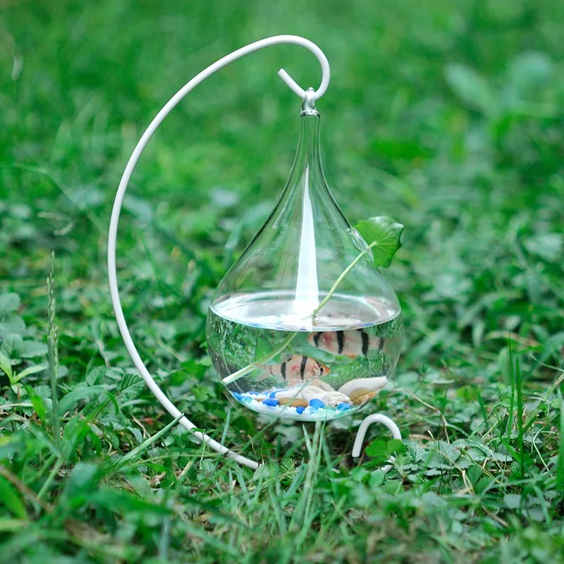 O. RoseLif капли воды аквариум стекло+ Железный Держатель ваза для гидропоники украшения дома и офиса