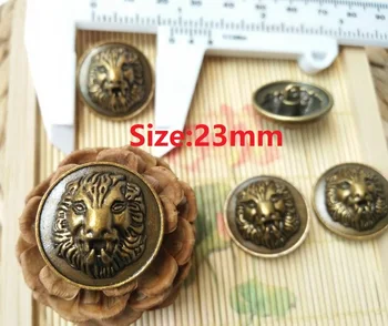 

10pieces High grade Retro metal Bronze Lion head jacket buttons shirt Sweater button Decorations Accessories 23mm Free shipping