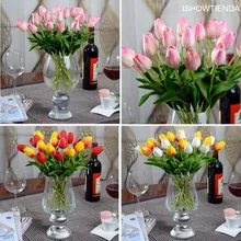 Горячий тюльпан искусственный цветок латекс Настоящее прикосновение Свадебный букет домашний декор, 10 шт