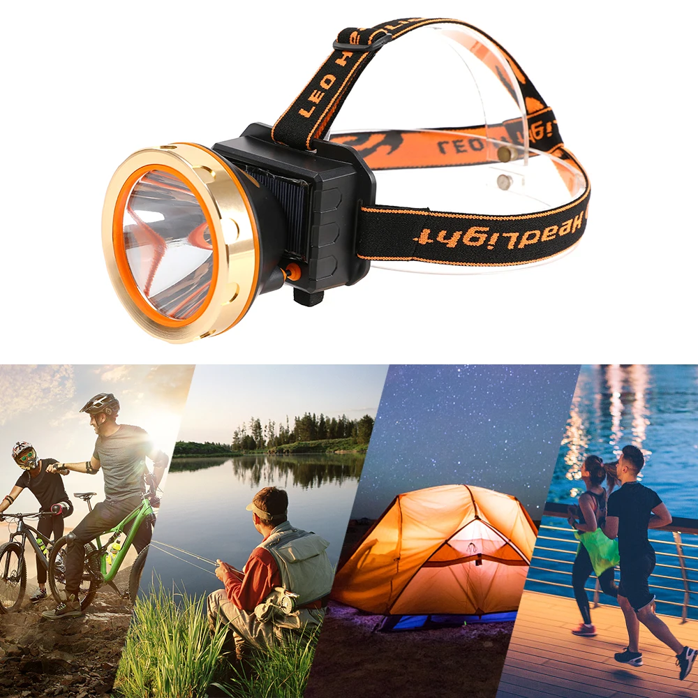 

USB Solar Rechargeable LED Headlamp Flashlight Headlight 3 Modes Solar Licht Koplamp Emergency Power Bank Head Lamp for Camping