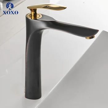 

XOXO Basin Faucets Single Hole Mixer Tap 360 Rotation Cold and Hot Gold Mixer Tap For bathroom 20055-1