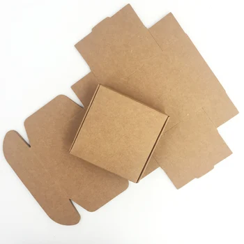 

7x7x2.2cm Kraf Boxes Brown Gift Box Blank Box 30PCS Paper Packing Boxes For Jewelry Crafts Handmade Soap Accept Custom H099