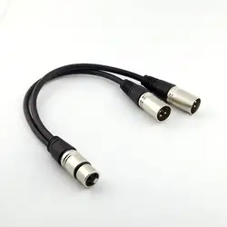 1 шт. 1FT 3Pin XLR Женский Джек 2 XLR Мужской Y Splitter микрофон аудио кабель адаптер