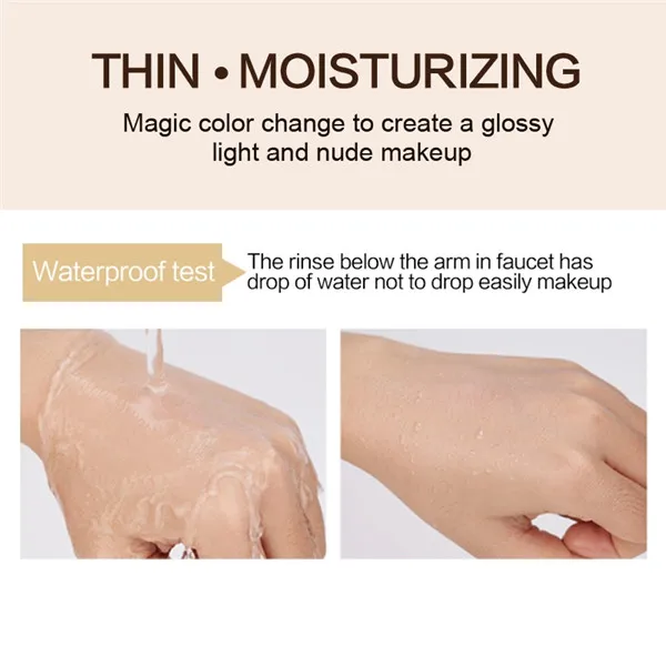Color Changing Foundation Moisturizing Cover Blemishes Even Skin Temperature Change Color Liquid Foundation