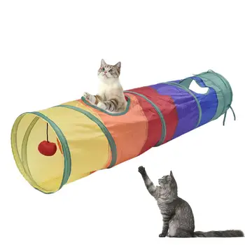 

Cat Dog Toys Environmental Protection Educational Pet Toy Folding Cat Channel Roll Dragon Rainbow Cat Tunnel Pet Training Toys