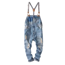 Fashion Mens Skinny Jean Overalls Men Casual Denim Jumpsuit Ripped Vintage Bib Pants Male suspenders jeans for Men цена Fashion Mens Skinny Jean Overalls Men Casual Denim Jumpsuit Ripped Vintage Bib Pants Male suspenders jeans for Men цены онлайн
