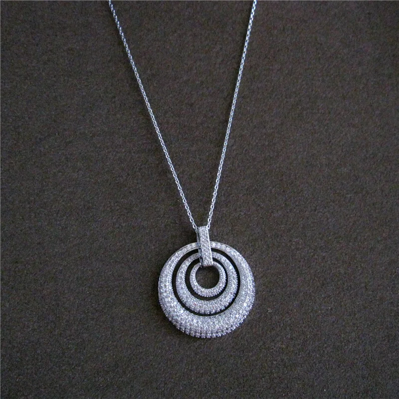 

Fashion AAA cubic zirconia,Sweet concentric round Necklace,for women's jewelry,P2253