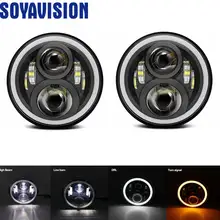 Para lada 4x4 urban niva 7 polegada led projetor farol 7