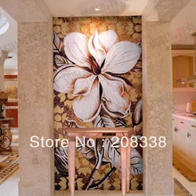 Великолепные Цветы стеклянная мозаичная плитка современное искусство настенная роспись