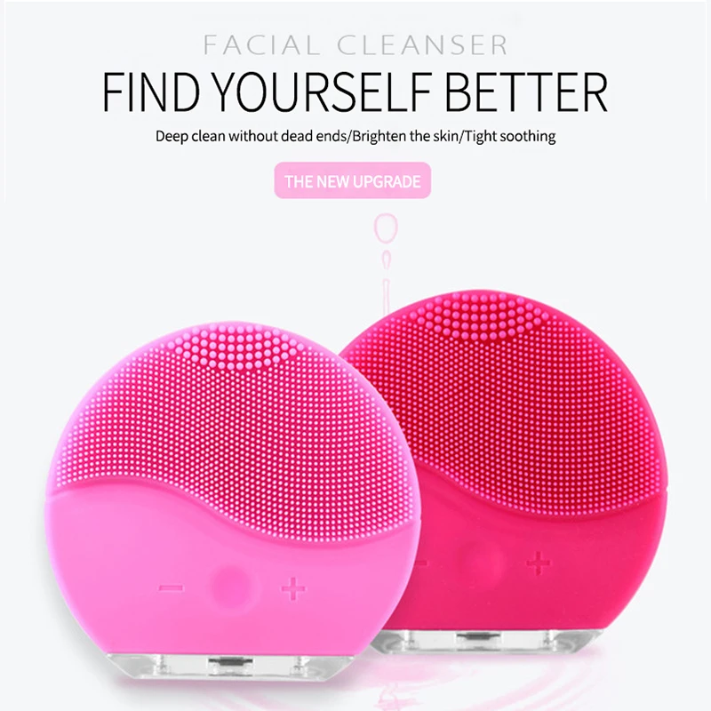 

Mini Electric Vibration Face Makeup remover Facial Cleansing Silicone Sonic Cleaner Deep Pore Massage face brush cleansing