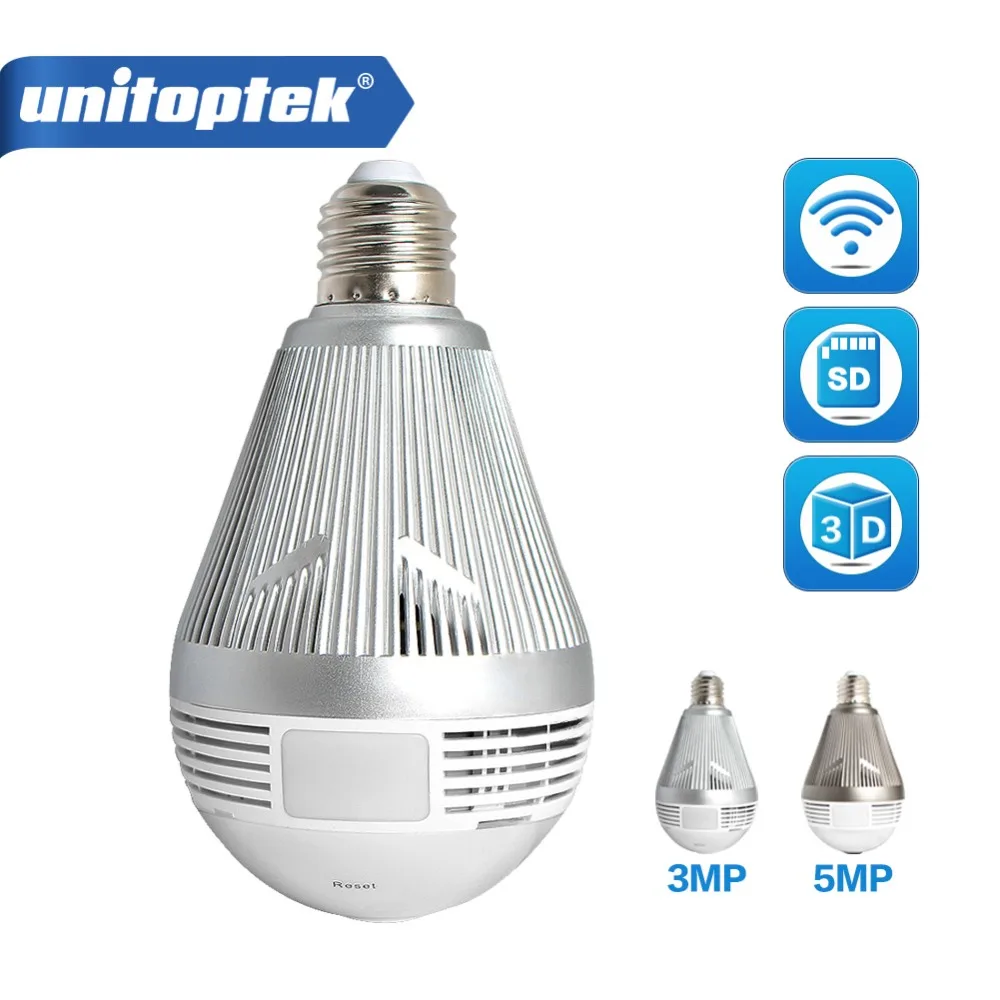 HD 3MP 5MP Wireless IP 3D VR font b Camera b font WIFI Bulb Light FishEye