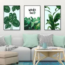 

Nordic Style Posters And Prints Simply Leaves Design Decoration Creative Frameless Living Room Tropical Plants Paintings