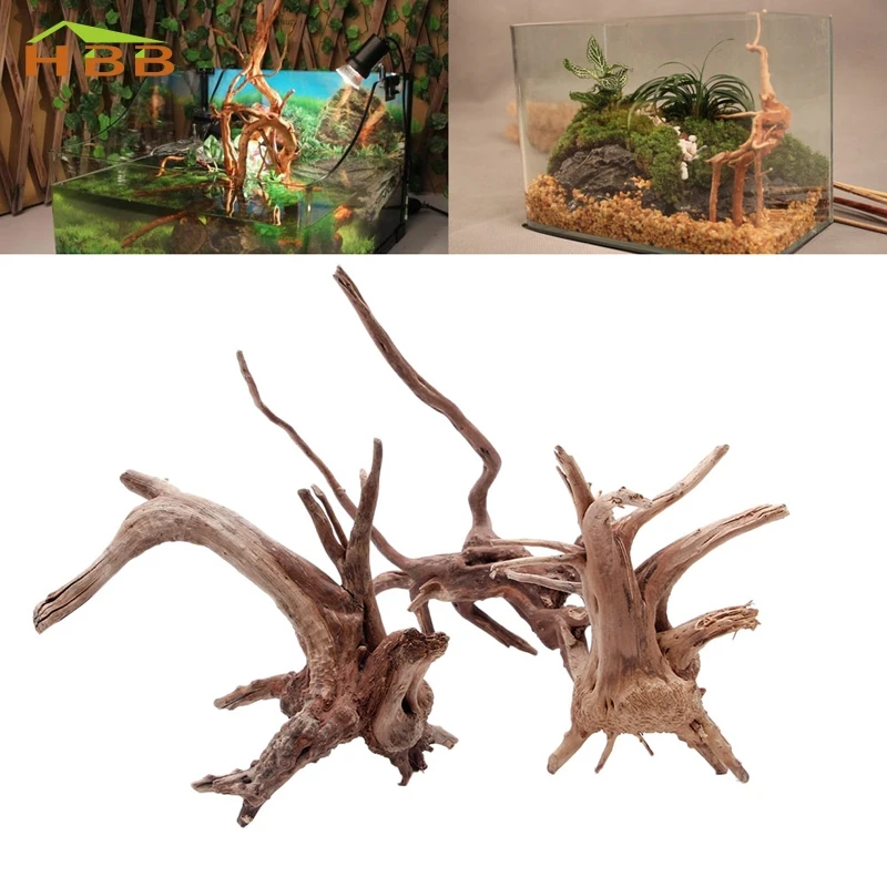 

S-home New Natural Tree Trunk Plant Wood Driftwood Aquarium Fish Tank Decoration MAR7