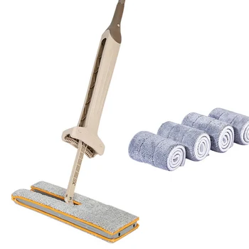 

Double Sided Mop Tile Wood Floor Microfiber No Hand Wash Mop with 4 Cloth for Home Zazzera in legno piastrellata Trapeador UYT