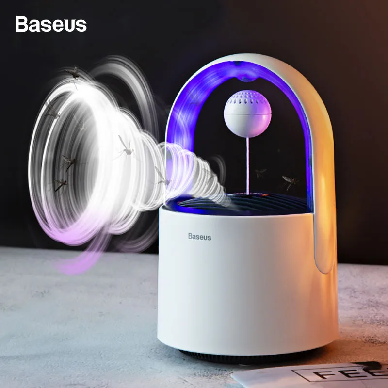 Baseus USB электрическая лампа для уничтожения комаров, Электрический светодиодный светильник-ловушка для помещений, УФ-светильник для дома от комаров, насекомых