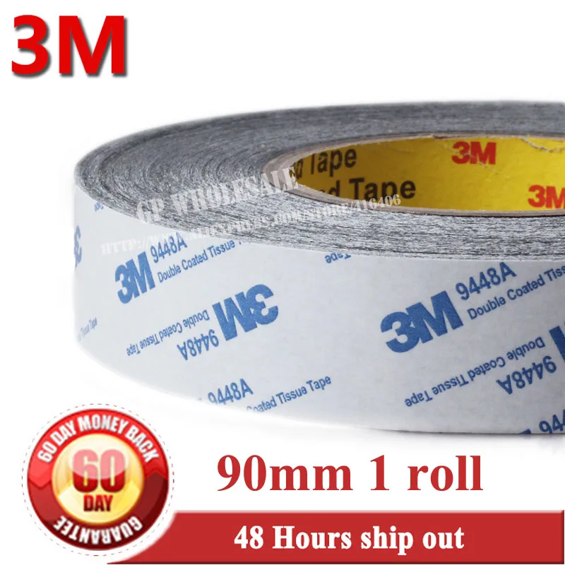 (90mm*50M*0.15mm) 9cm width 3M 9448 black Double Sided Sticky adhesive