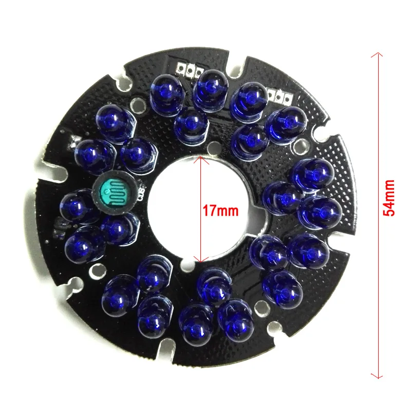 2 шт./лот инфракрасный 24 IR LED доска для камер видеонаблюдения ночного видения(диаметр 54 мм