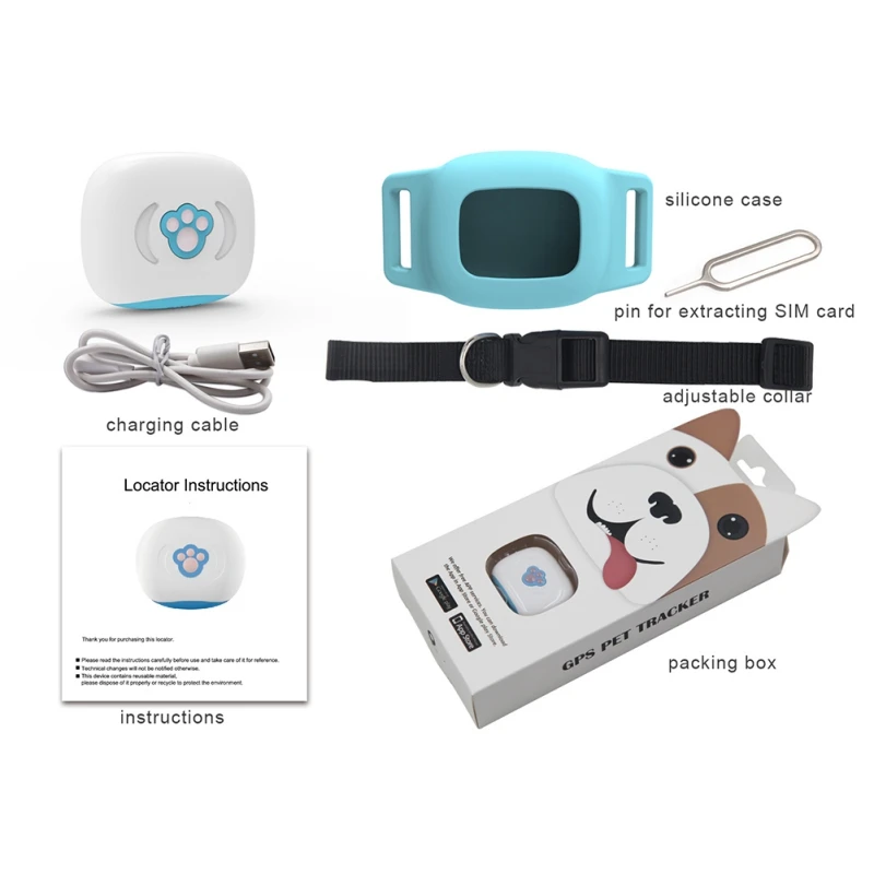 

IP67 Global GPS Tracking Locator Pet Dog Tracker Smart Finder Wireless Bluetooth GPS Locator Alarm MiNi LBS Tracking Collar