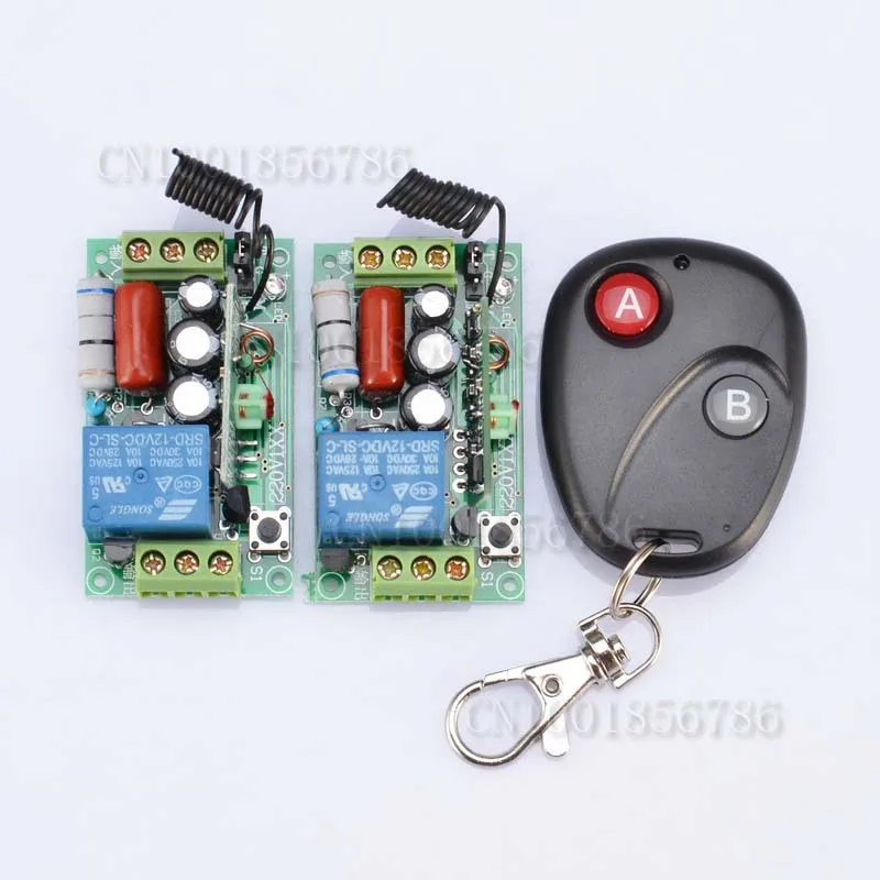 

RF Wireless Remote Control Switch 220V 1CH 10A 2Receiver&1Transmitter 1-1 Light Lamp LED SMD OFF light control