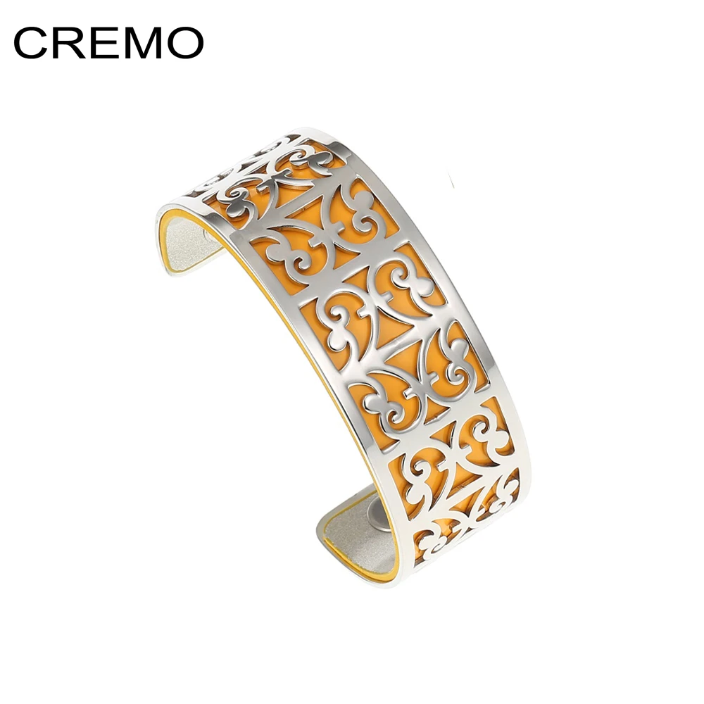 Cremo Open Wide Aries Bangles For Women Stainless Steel Bracelet Manchette Femme Reversible Leahter Bangle Pulseiras Bangles Aliexpress