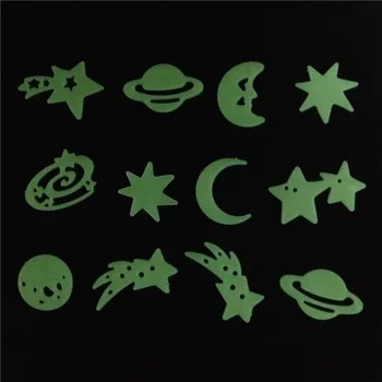

12PCS/Pack Cosmos Stars Glow In The Dark Wall Stickers Luminous Home Decor Decal Baby Kids Room Fluorescent Stickers