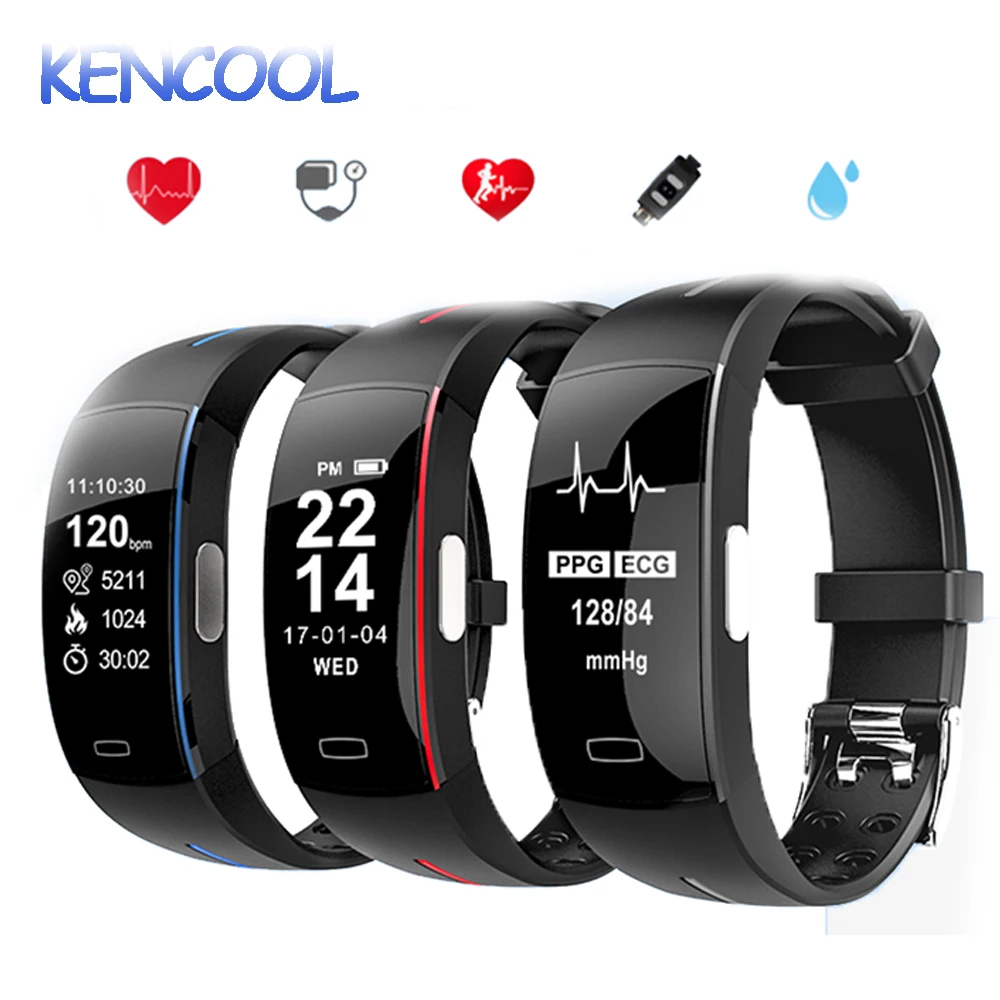 

Fitness Tracker, Kencool Smart Bracelet with Heart Rate Monitor and Blood Pressure Monitor Calorie Pedometer Step Counter Watch