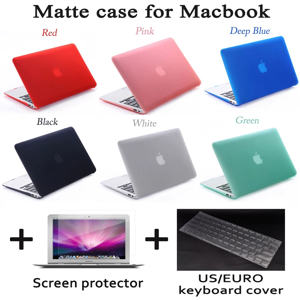 Matte Case with Screen Protector For Apple Macbook Air Pro Retina 11 12 13 15 Laptop Cover Bag For Mac book 13.3 inch with Gift Matte Case with Screen Protector For Apple Macbook Air Pro Retina 11 12 13 15 Laptop Cover Bag For Mac book 13.3 inch with Gift