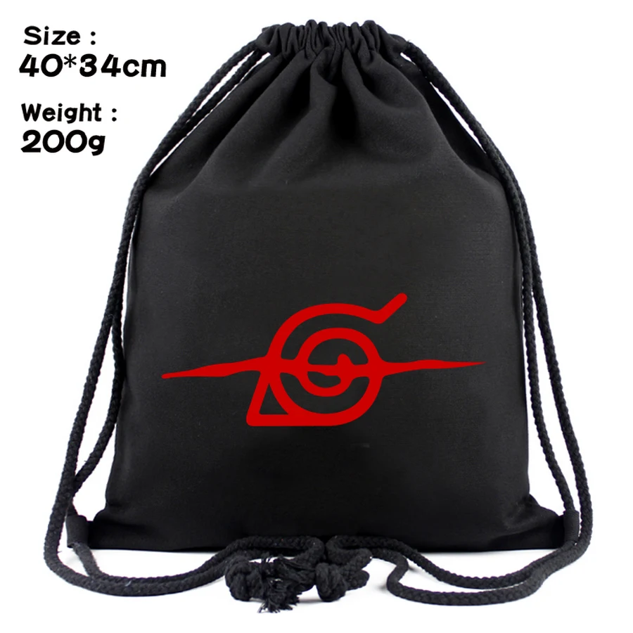 Аниме Наруто парусиновая сумка на шнурке Uchiha Sharingan рюкзак женская мода