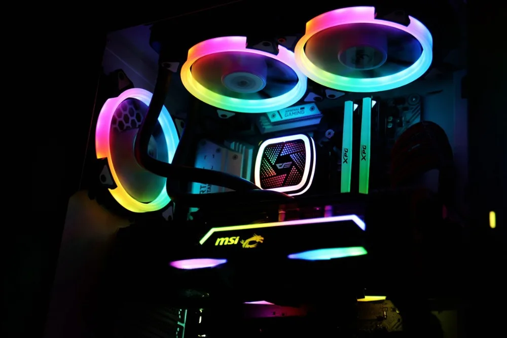 Aigo darkFlash DR12-Pro حالة مروحة هالة مزامنة برودة مروحة RGB ضبط LED 120 مللي متر هادئة الكمبيوتر البعيد مسند تبريد للاب توب مدمج به مكبر صوت CPU حالة مروحة