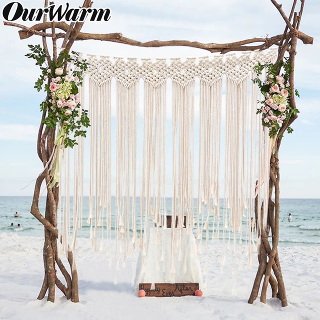 Ourwarm Macrame Wedding Backdrop Boho Theme Wedding Decoration ...