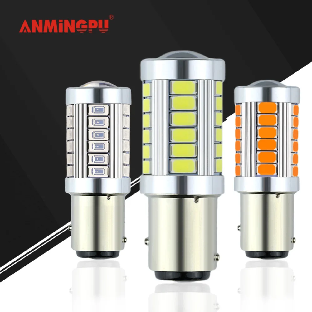 ANMINGPU 1x сигнальная лампа P21/5W 1157 Светодиодная 33 светодиода 5730 SMD Bay15d светодиодная CAN