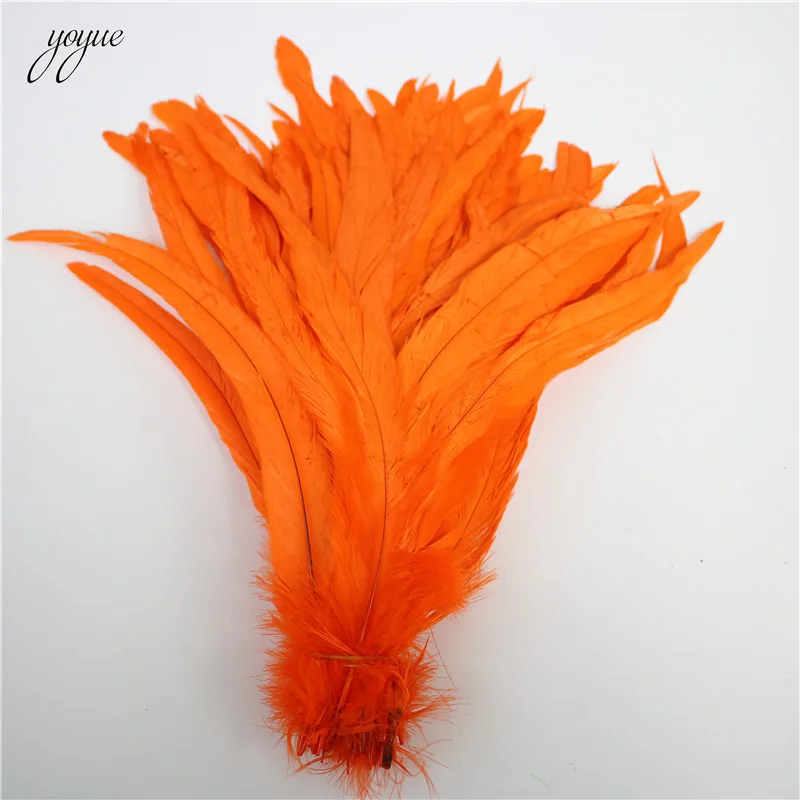 50 шт. 35-40 см 14-16 дюймов розовый Петух петушиные перья дешевые перо для ремесел Christma Diy перья фазана украшения - Цвет: Orange