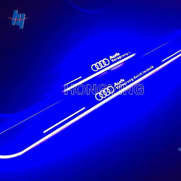 2PCS Car LED Moving Light Front Door Sill Guards Stainless Steel Scuff Plate Welcome Pedal For Audi A3 S3 2014 2015 DC 12V for buick lacrosse excelle gt excelle xt verano light led moving front door scuff sticker sill plate pedal protector styling