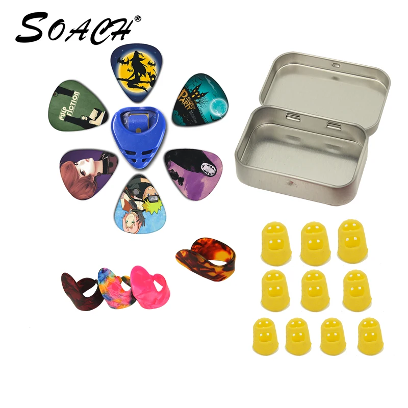 2018 SOACH nuevo Kit de herramienta set guitarra: celuloide dedos, juegos de dedos, hojalata bo, dial set Guitarra partes Accesorios 2018 SOACH nuevo Kit de herramienta set guitarra: celuloide dedos, juegos de dedos, hojalata bo, dial set Guitarra partes Accesorios