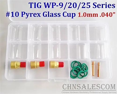 CHNsalescom 26 шт. газовые линзы для сварки TIG #10 комплект стеклянных стаканов из пирекс